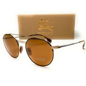 Burberry Men's Gold Black and Brown Sunglasses!